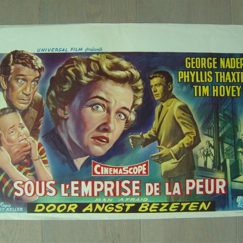 'Sous l'emprise de la peur' (Man afraid) (director Harry Keller) Belgian affichette